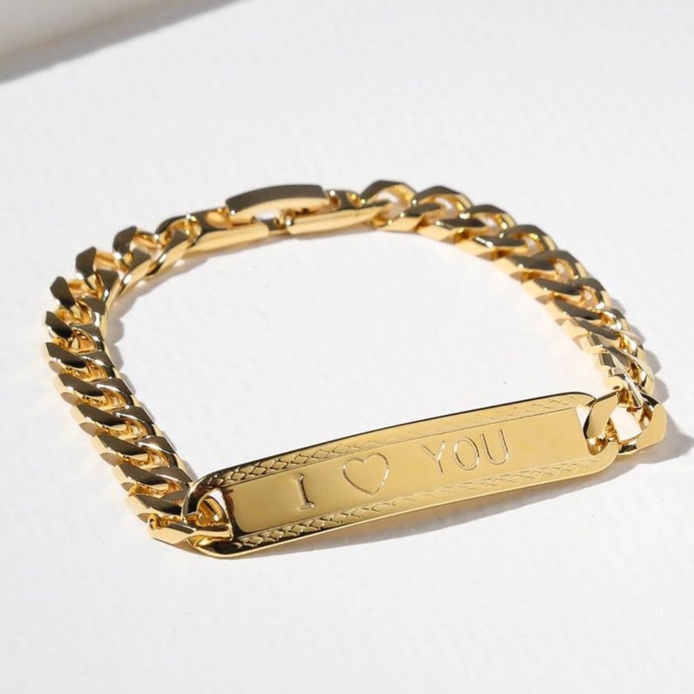 New Vanessa Mooney I Heart You ID Bracelet gold